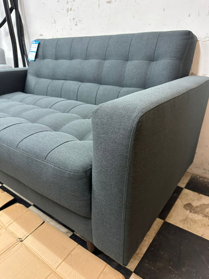 Charcoal Grey Quilted 2 Seater Sofa