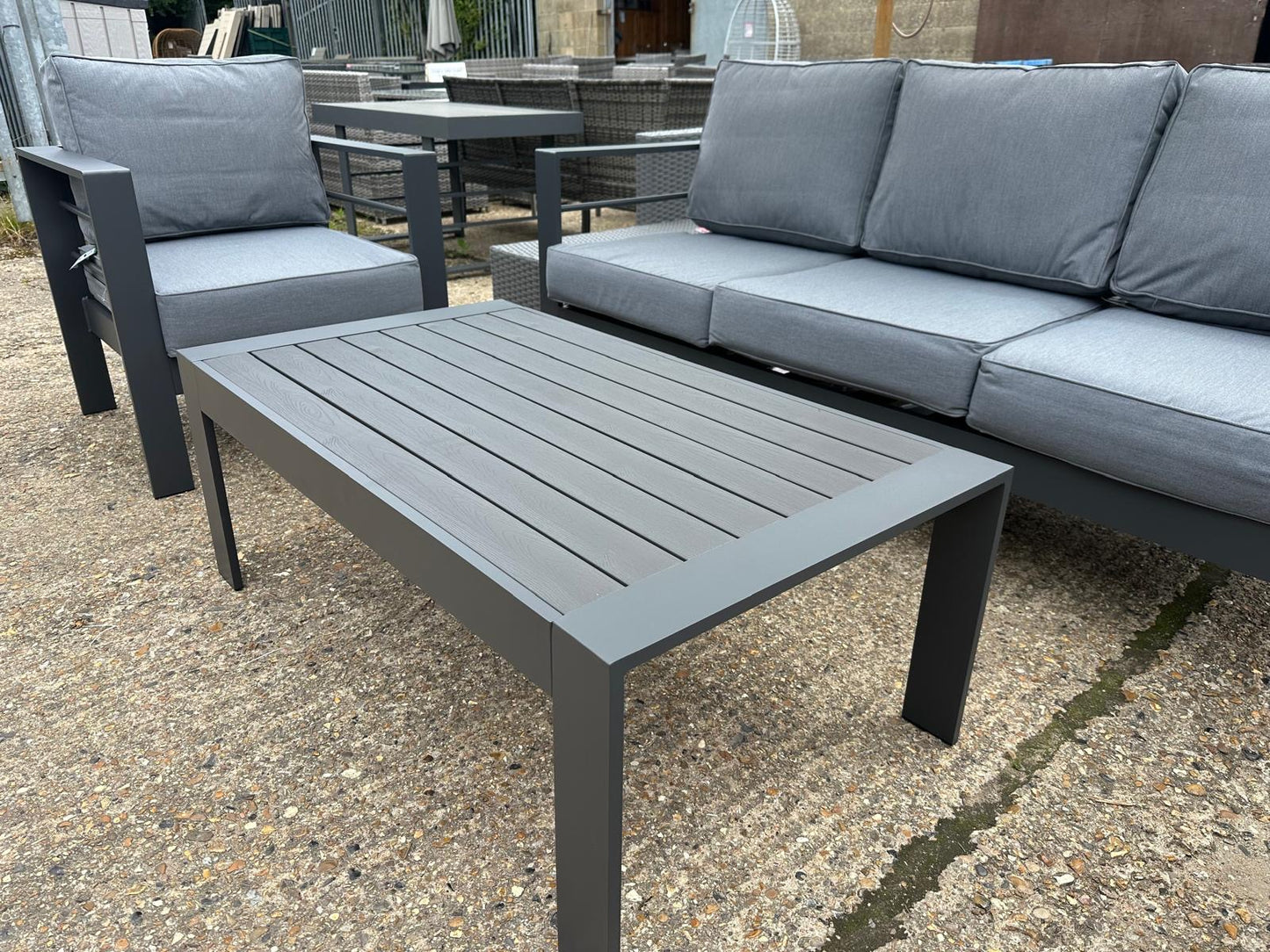 Grey Aluminium 5 Seater Sofa Lounge Set