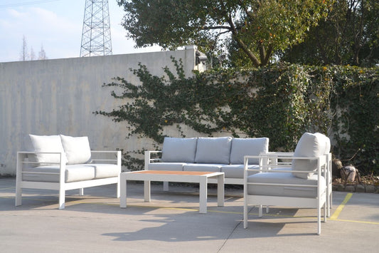 White Aluminium 7 Seater Sofa Lounge Set