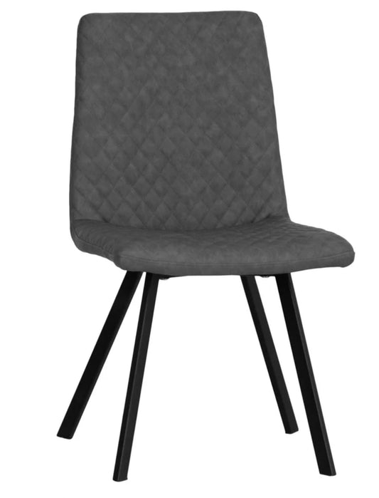 Grey Diamond Stitch Flared Leg Dining Chair PAIRS