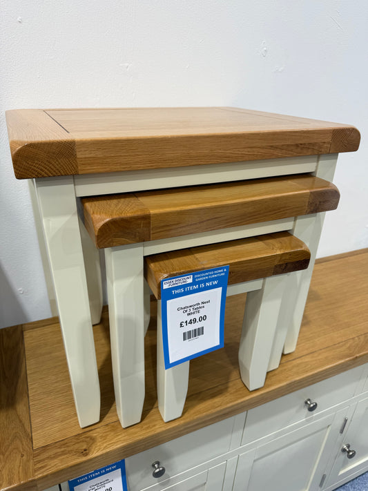 Chatsworth Nest Of 3 Tables WHITE