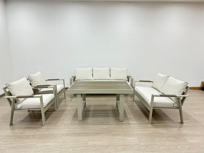 Beige Aluminium 7 Seater Dining Set