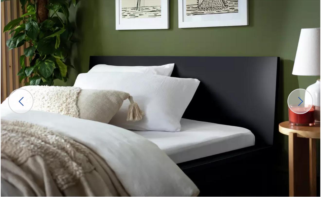 DOUBLE Black Wooden Platform Bed Frame
