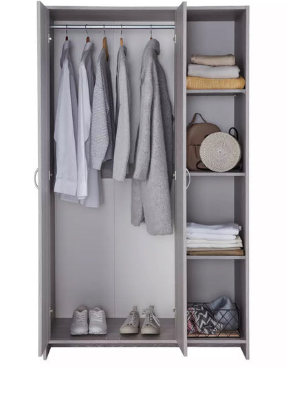 Seville Grey 2 Door Open Wardrobe