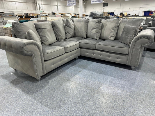 Buckingham Light Plush Grey 2+2 Corner Sofa