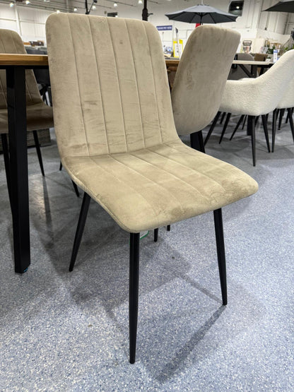 Naples Dining Table & 4 Aires Beige Dining Chairs