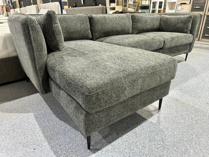 Ashen Grey Fabric Corner Chaise Sofa