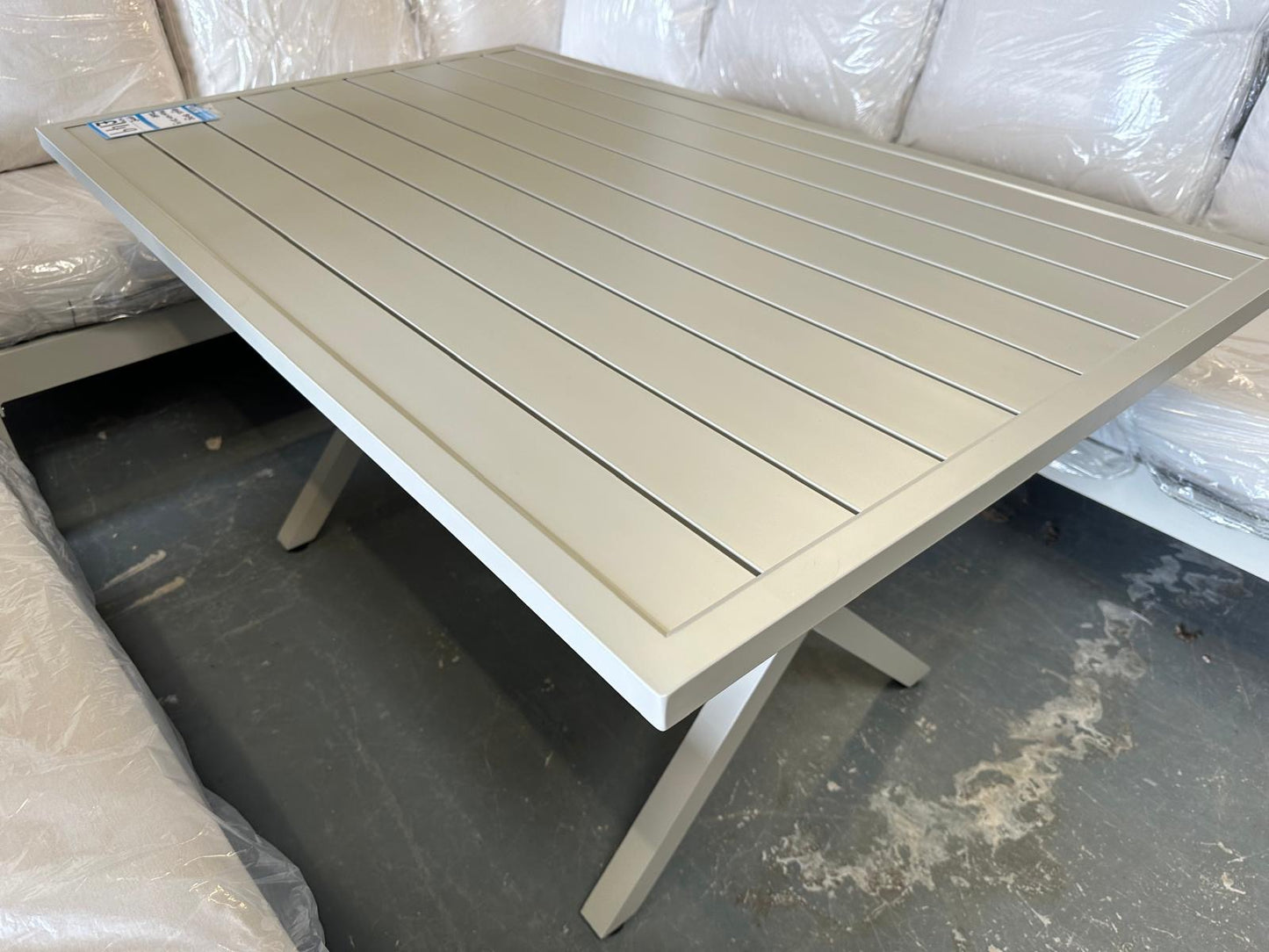 Vegas Beige Aluminum Dining Table