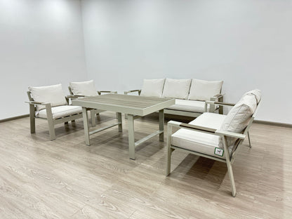 Beige Aluminium 7 Seater Dining Set