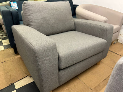 Light Grey Fabric Single Armchair