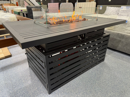 Grey Aluminium Rising Fire Pit Table