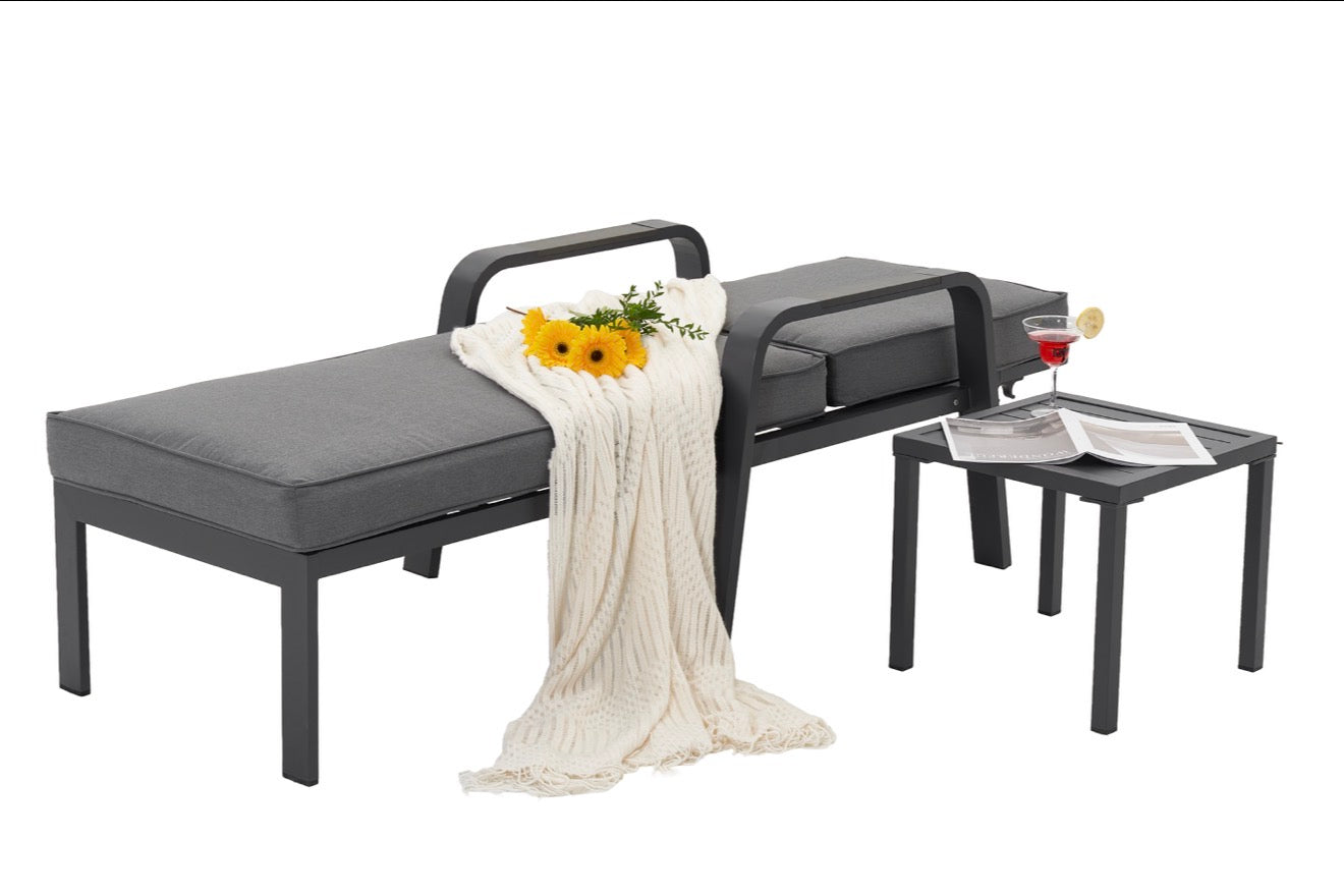 Vegas Collection: Aruba Grey Aluminium Sunlounger