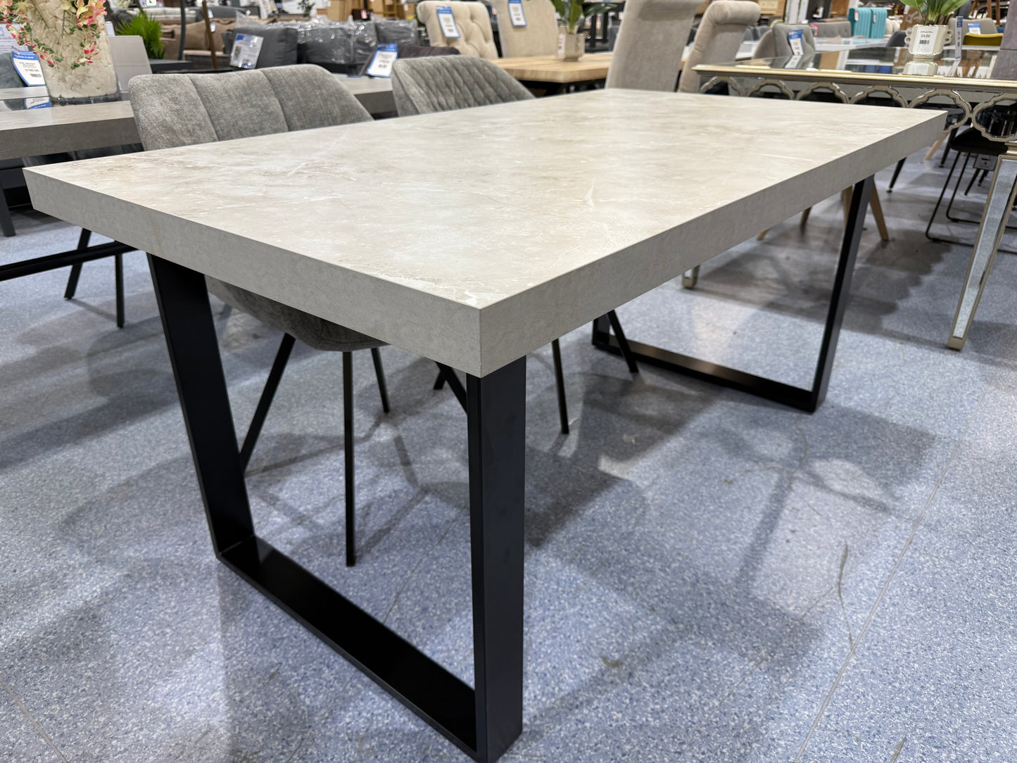 London Grey Concrete Effect Dining Table