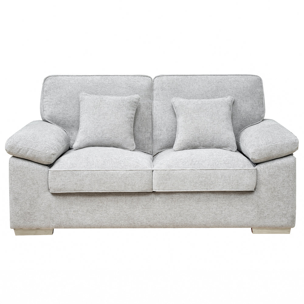 York Silver Fabric 2 Seater Sofa