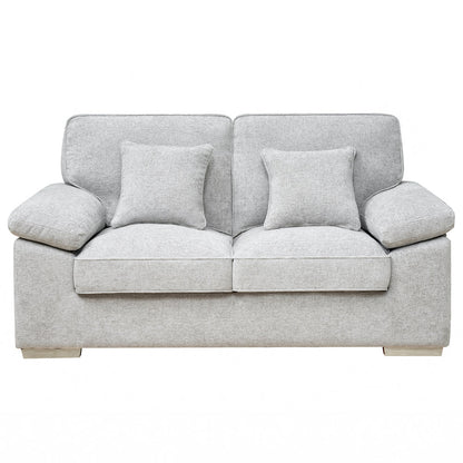 York Silver Fabric 2 Seater Sofa