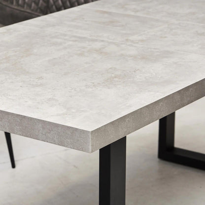 Light Grey Concrete Effect Extending Dining Table