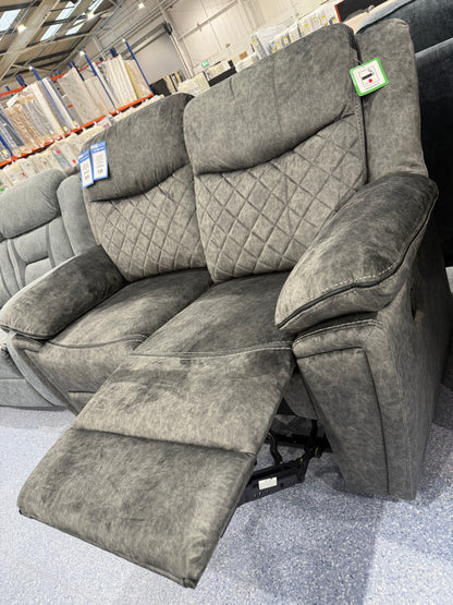 Lorenza Grey Fabric 2 Seater Manual Reclining Sofa