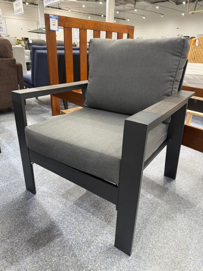 Vegas Grey Aluminium Dining Set + Armchair V2