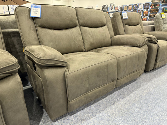 Milan 2 Seater Manual Reclining Sofa STEEL