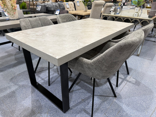 London Grey Concrete Effect Dining Table