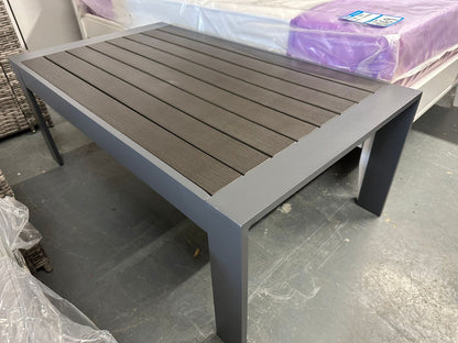 Grey Aluminium Poly Wood Top Coffee Table