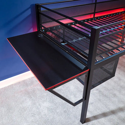 X Rocker Sanctum Mid Sleeper With Desk Gaming Bed