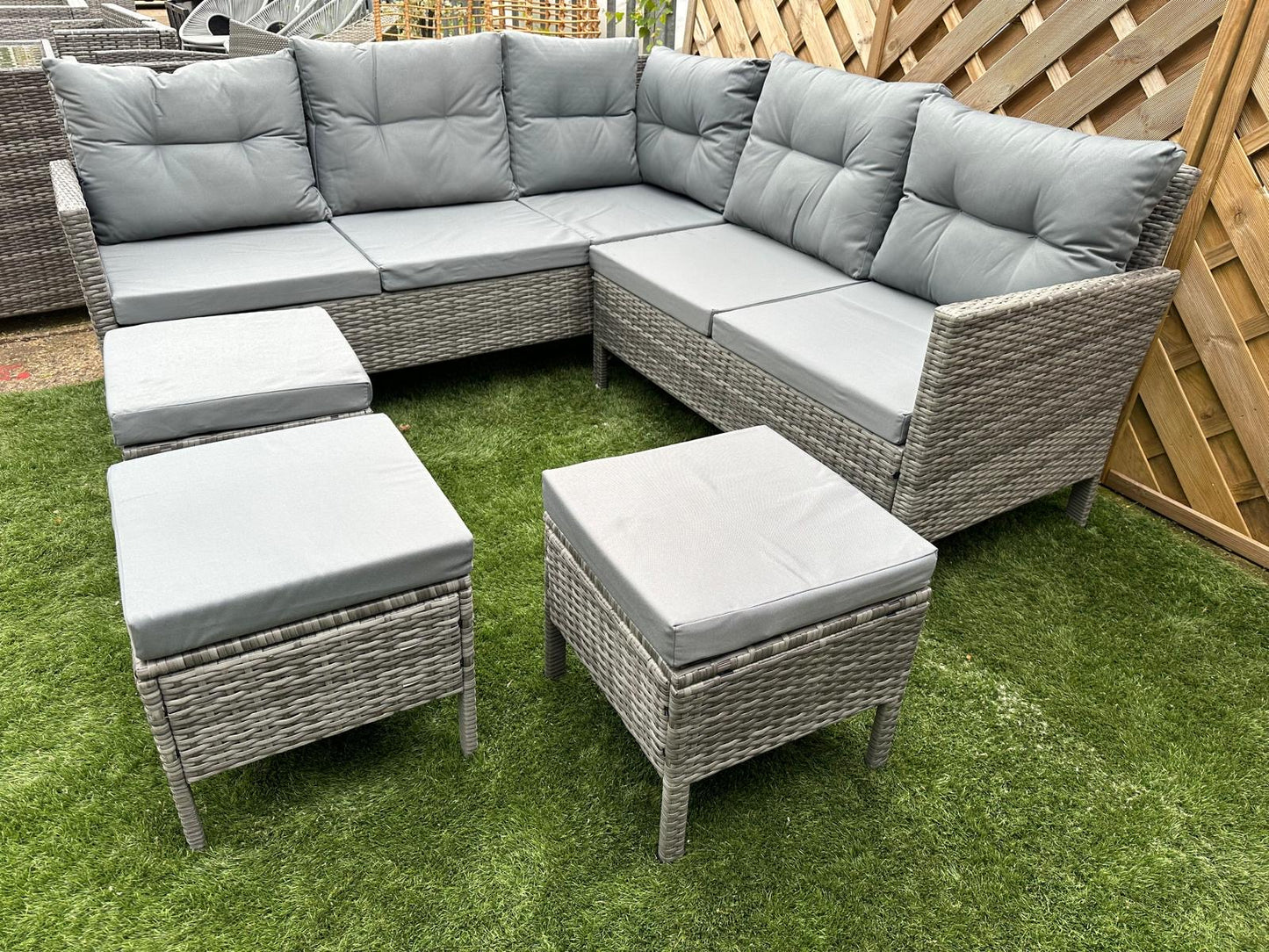 EDF050 - Mixed Grey Rattan Corner Sofa Set