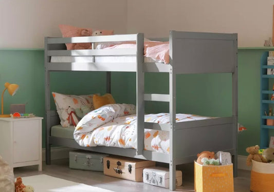 Grey Wooden Detachable Bunk Bed