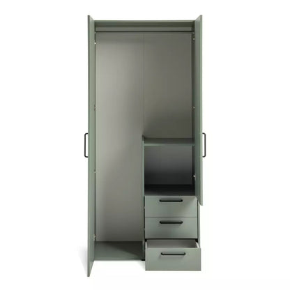 Oldham 2 Door 3 Drawer Wardrobe GREEN