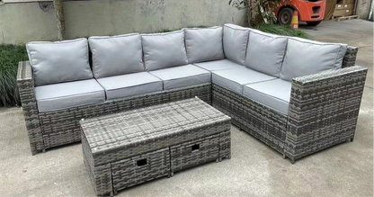 Set LCL70R – Mixed Grey Rattan Large Corner Lounge Set