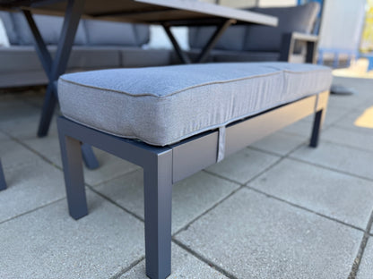 Vegas Aluminium Large Corner Sofa With Rising Firepit Table Set
