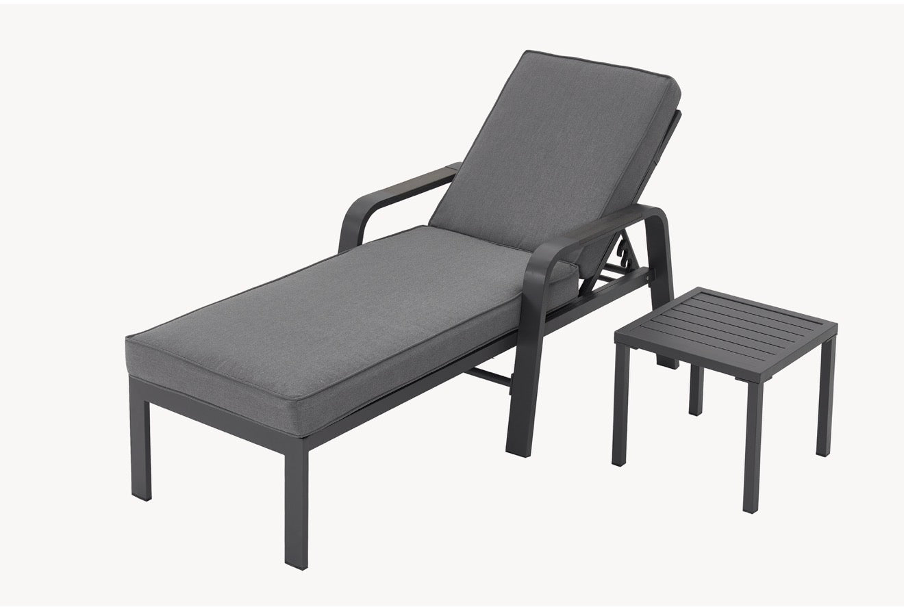 Vegas Collection: Aruba Grey Aluminium Sunlounger