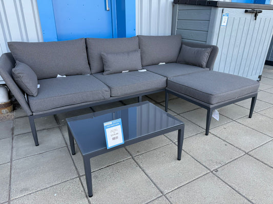 Phoenix Grey Fabric Corner Chaise Set
