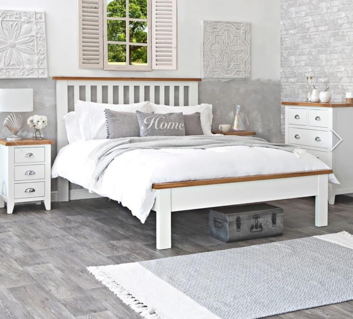 NC White Wooden Bed Frame