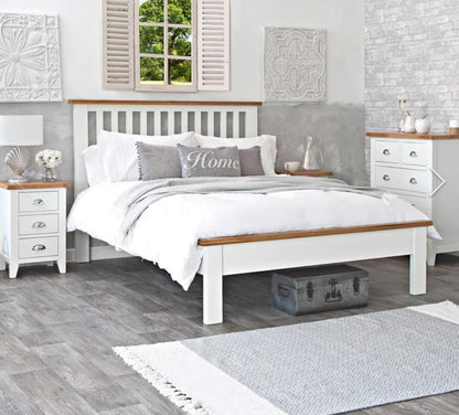 NC White Wooden Bed Frame