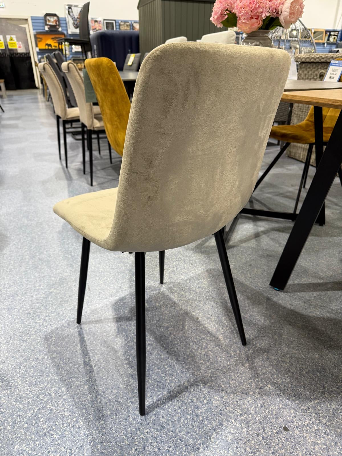 Naples Dining Table & 4 Aires Beige Dining Chairs