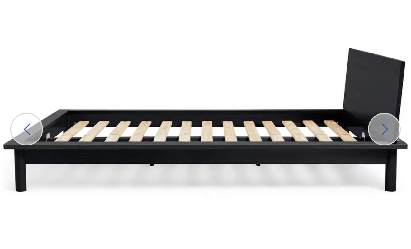 DOUBLE Black Wooden Platform Bed Frame