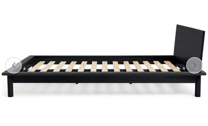 DOUBLE Black Wooden Platform Bed Frame