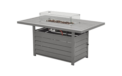 PRE ORDER Vegas Light Grey Aluminium Fire Pit Table & Armchair Set