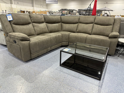 Milan Manual Reclining Corner Sofa STEEL