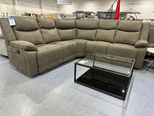 Milan Manual Reclining Corner Sofa STEEL