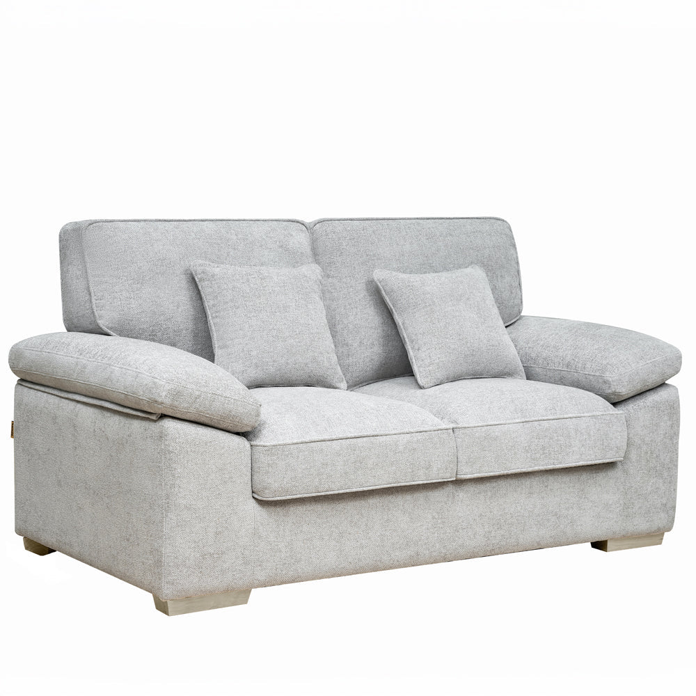 York Silver Fabric 2 Seater Sofa
