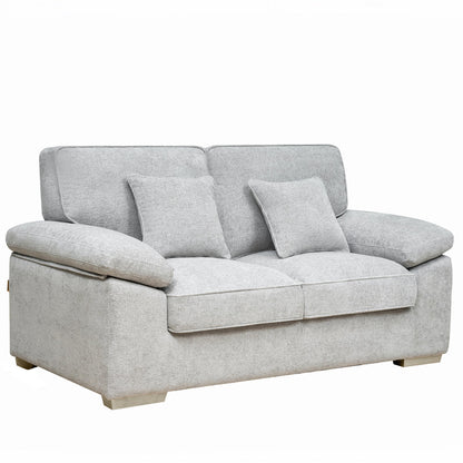 York Silver Fabric 2 Seater Sofa