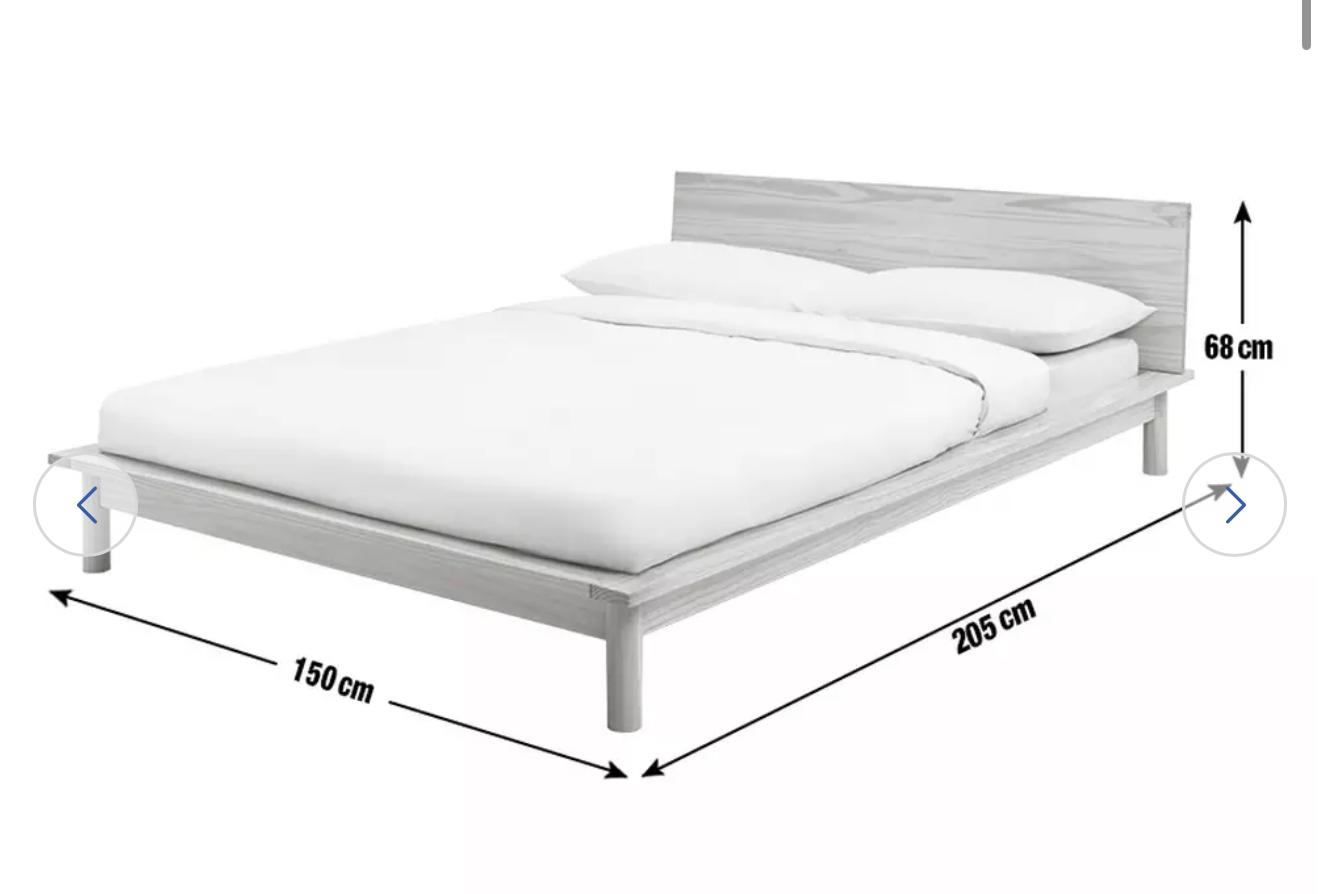 DOUBLE Black Wooden Platform Bed Frame