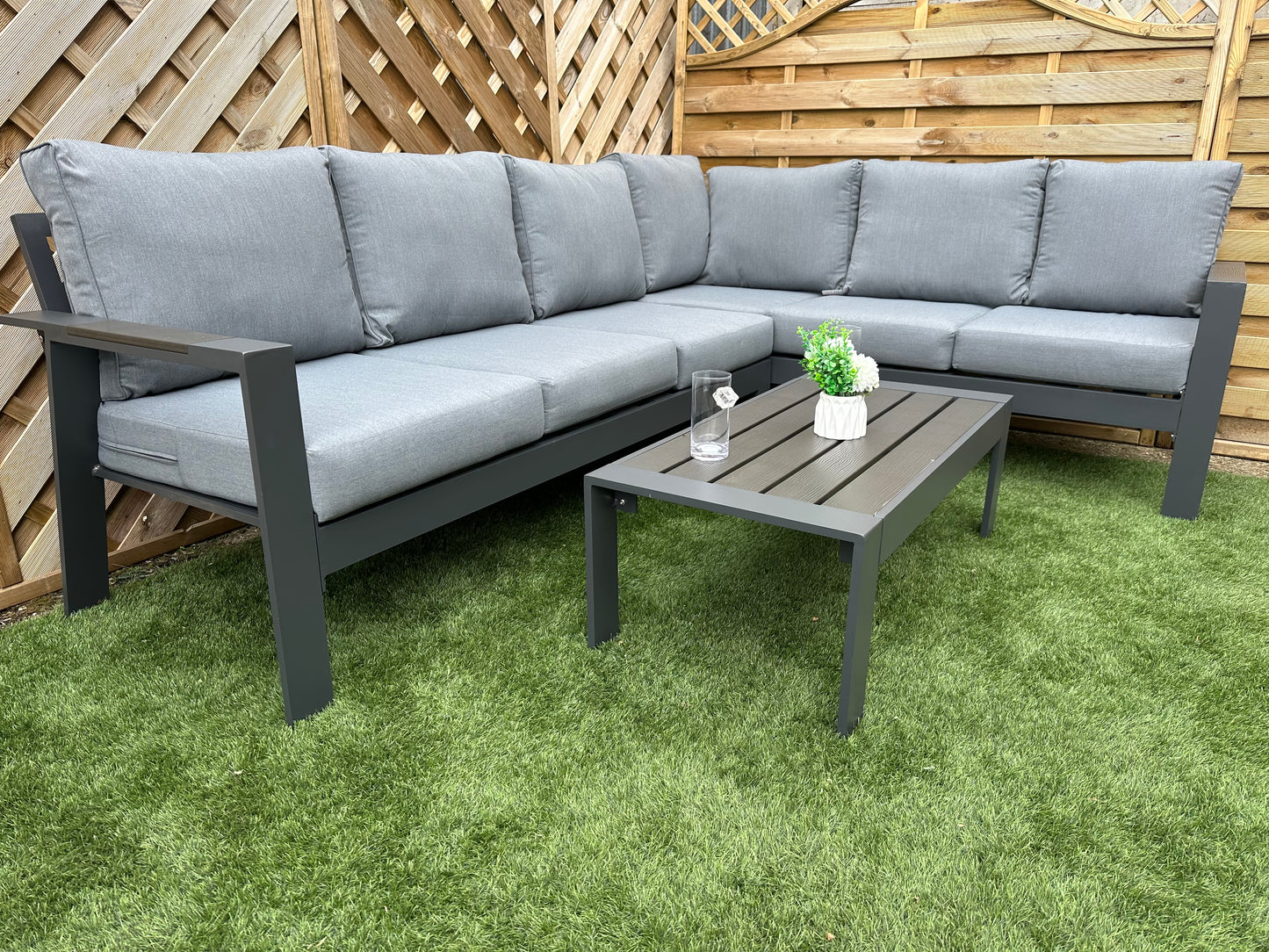 Vegas Grey Aluminium Corner Lounge Set