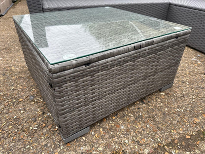 Dark Grey Rattan Coffee Table