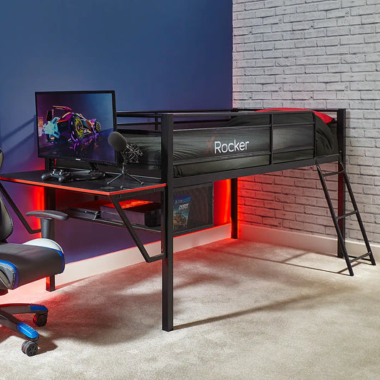 X Rocker Sanctum Mid Sleeper With Desk Gaming Bed