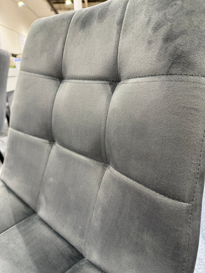 PAIR Elba Plush Grey Dining Chairs