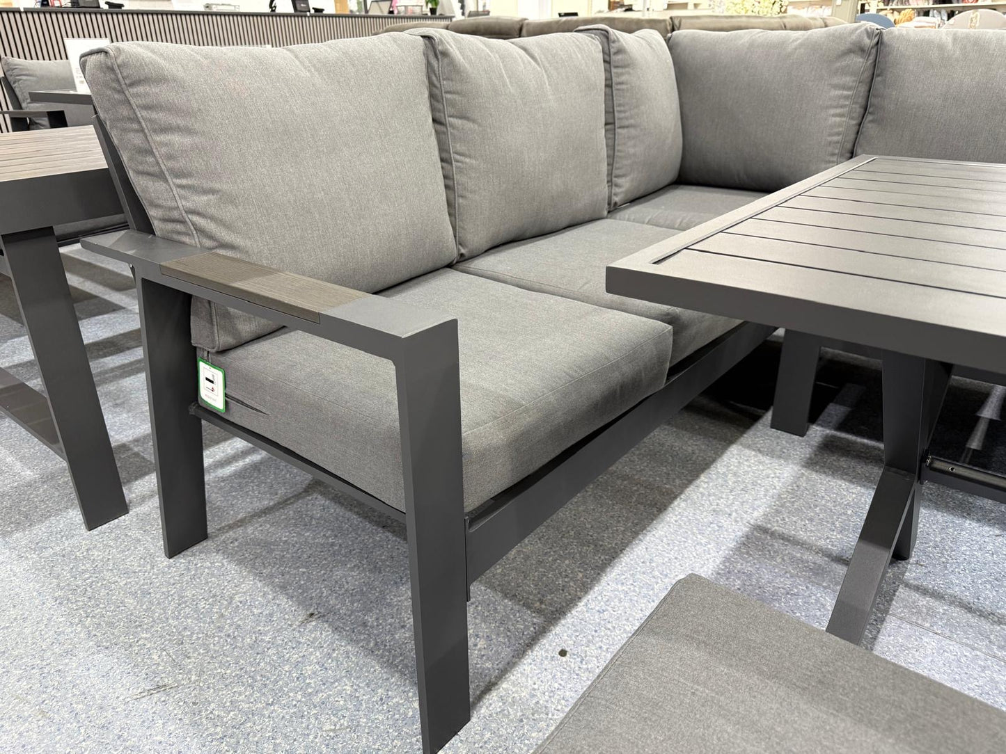 Vegas Grey Aluminium Dining Set + Armchair V2