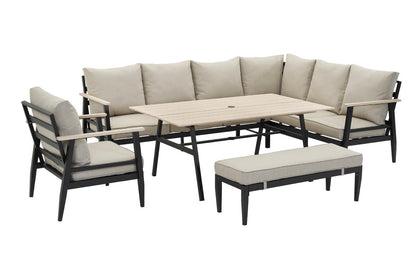 California Aluminium Large Corner Dining Set and Armchair